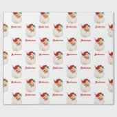 Kerstinpakpapier  Santa Custom Name Cadeaupapier (Vlak)