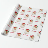 Kerstinpakpapier  Santa Custom Name Cadeaupapier (Uitgerold)