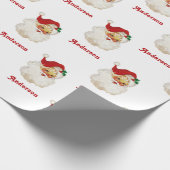 Kerstinpakpapier  Santa Custom Name Cadeaupapier (Hoek)