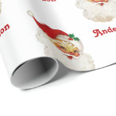 Kerstinpakpapier  Santa Custom Name Cadeaupapier (Rol Hoek)