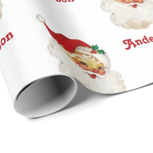 Kerstinpakpapier  Santa Custom Name Cadeaupapier (Rol Hoek)