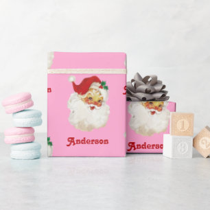 Kerstinpakpapier  Santa Custom Name Cadeaupapier