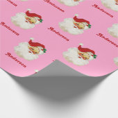 Kerstinpakpapier  Santa Custom Name Cadeaupapier (Hoek)