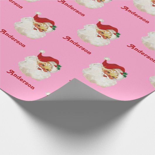 Kerstinpakpapier Santa Custom Name Cadeaupapier (Hoek)