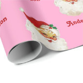 Kerstinpakpapier Santa Custom Name Cadeaupapier (Rol Hoek)