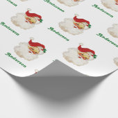 Kerstinpakpapier Santa Custom Name Cadeaupapier (Hoek)