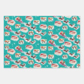  kerstinpakpapier uit de jaren zestig inpakpapier vel (Voorkant)