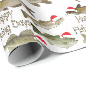 kerstinpakpapier, vakantiedagen, visserij cadeaupapier (Rol Hoek)