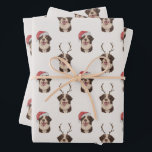 kerstinpakpapier van de australische herder inpakpapier vel<br><div class="desc">Bruin Aussie kerstinpakpapier</div>