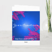 kerstinsettia Blue en roze in het Engels Feestdagen Kaart (Achterkant)