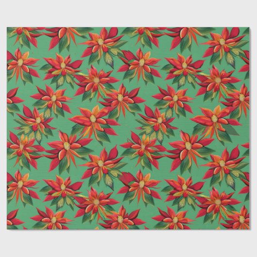 kerstinsettia pakpapier (Vlak)