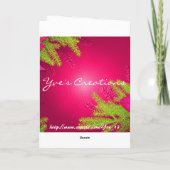 kerstinsettia roze en groen in het Engels Feestdagen Kaart (Achterkant)