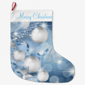 kerstinslag/blauw Ornament Grote Kerstsok (Voorkant)