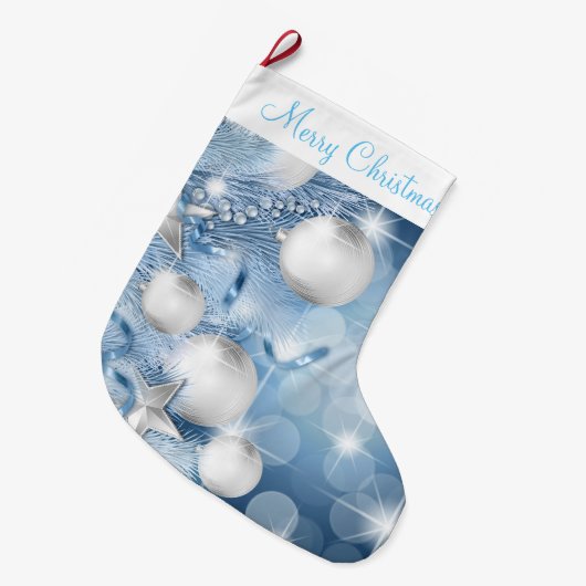 kerstinslag/blauw Ornament Grote Kerstsok (Voorkant (Hangend))