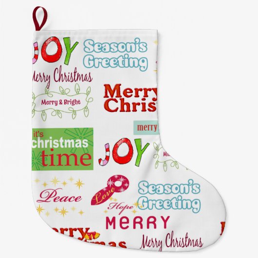 kerstinslag, groeten van de seizoenen grote kerstsok (Voorkant)