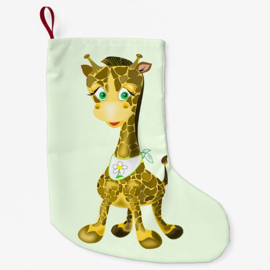 kerstinslag met Baby Giraffe Kleine Kerstsok (Voorkant)