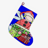 kerstinslag, Santa Angel Blue Grote Kerstsok (Voorkant (Hangend))