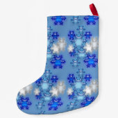 kerstinslag - Snowflakes op blauw Kleine Kerstsok (Achterkant)