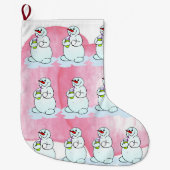 kerstinslag, Snowman Pink Grote Kerstsok (Voorkant)
