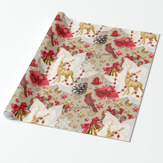 kerstinsluitpapier cadeaupapier (Uitgerold)