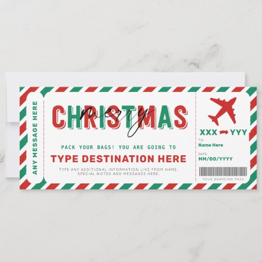 kerstinstapkaart Voucher Gift Ticket (Voorkant)