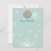 Kerstinvallen met sierplanten en sneeuwvlokken kaart (Achterkant)