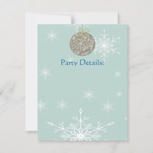 Kerstinvallen met sierplanten en sneeuwvlokken kaart (Achterkant)