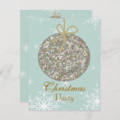 Kerstinvallen met sierplanten en sneeuwvlokken kaart (Voorkant / Achterkant)