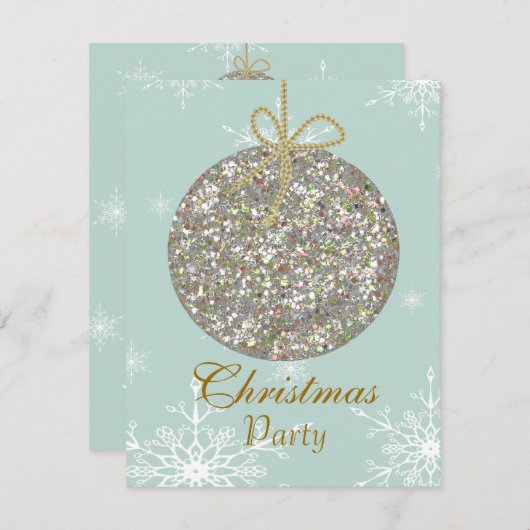 Kerstinvallen met sierplanten en sneeuwvlokken kaart (Voorkant / Achterkant)