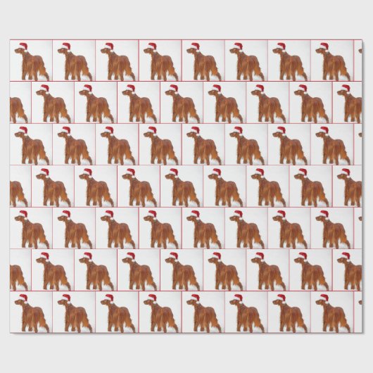 KerstIrish Setter Cadeaupapier (Vlak)