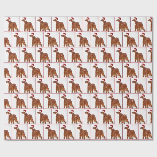 KerstIrish Setter Cadeaupapier (Vlak)