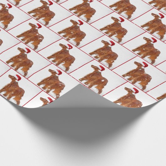 KerstIrish Setter Cadeaupapier (Hoek)