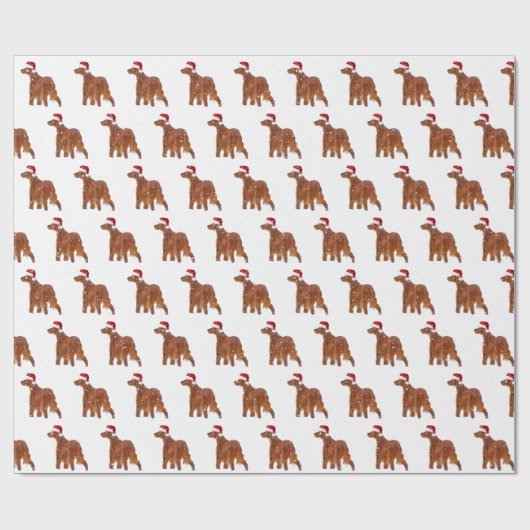 KerstIrish Setter Cadeaupapier (Vlak)
