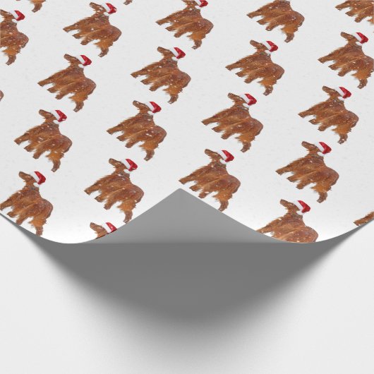 KerstIrish Setter Cadeaupapier (Hoek)