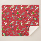 KerstItaliaans Greyhound Dog Sherpa Blanket Deken (Voorkant (horizontaal))