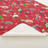KerstItaliaans Greyhound Dog Sherpa Blanket Sherpa Deken (3/4)