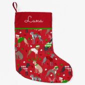 KerstItaliaanse Greyhound Dog Kleine Kerstsok (Voorkant)