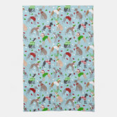 KerstItaliaanse Greyhound Dog Theedoek (Verticaal)