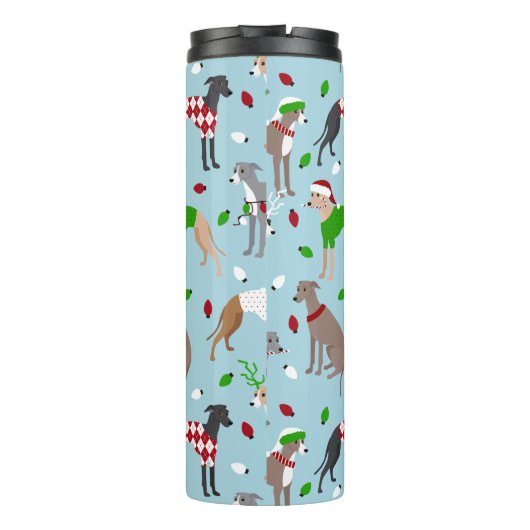 KerstItaliaanse Greyhound Dog Thermosbeker (Achterkant)