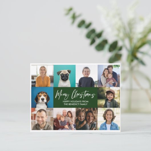 KERSTJAAR IN DE REVIEW 10 FOTO'S VAKANTIE FEESTDAGENKAART (Staand voorkant)