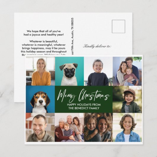 KERSTJAAR IN DE REVIEW 10 FOTO'S VAKANTIE FEESTDAGENKAART (Voorkant / Achterkant)