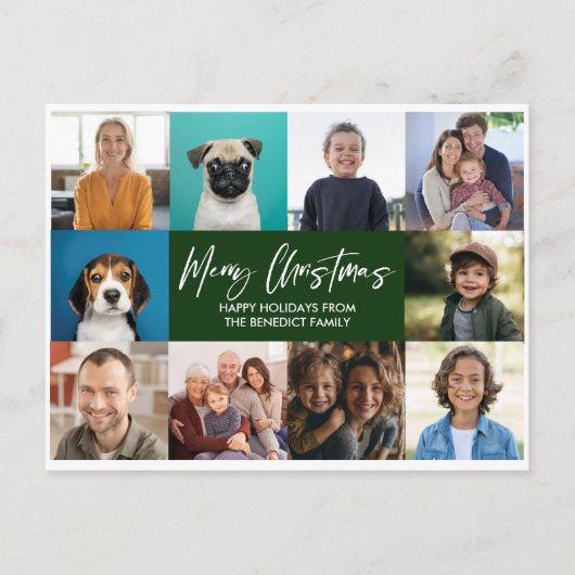 KERSTJAAR IN DE REVIEW 10 FOTO'S VAKANTIE FEESTDAGENKAART (Voorkant)