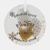 kerstjaarballonnen en sneeuwvlokken glas ornament (Achterkant)