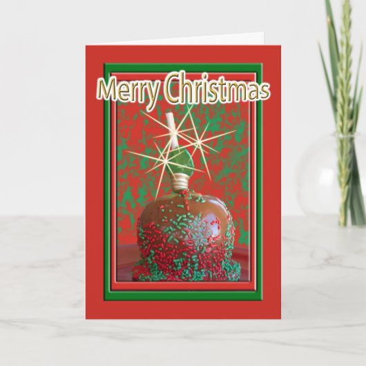 Kerstjaarfoto van karamel Apple Feestdagen Kaart (Voorkant)