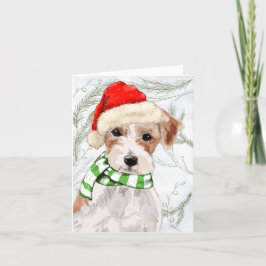 KerstJack Russell en Botanische Pines Feestdagen Kaart