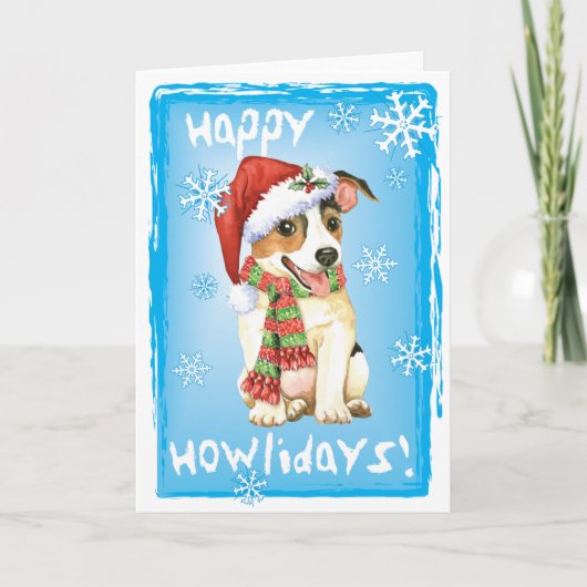 KerstJack Russell Terrier Card Feestdagen Kaart (Voorkant)
