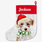 KerstJack Russell Terrier met Dog's naam Grote Kerstsok (Achterkant)