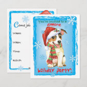 KerstJack Russell Terrier Uitnodiging (Voorkant / Achterkant)