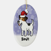 KerstJack Russell Terrier (voeg huisdieren toe) Keramisch Ornament (Rechts)