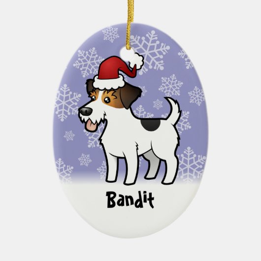 KerstJack Russell Terrier (voeg huisdieren toe) Keramisch Ornament (Voorkant)